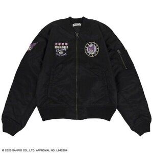NEW Sanrio Kuromi Embroidered Black Bomber Jacket